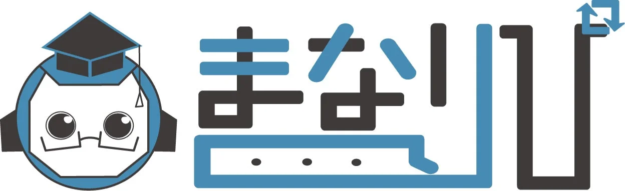 「学べる」という文字と卒業帽をかぶったキャラクターのロゴ