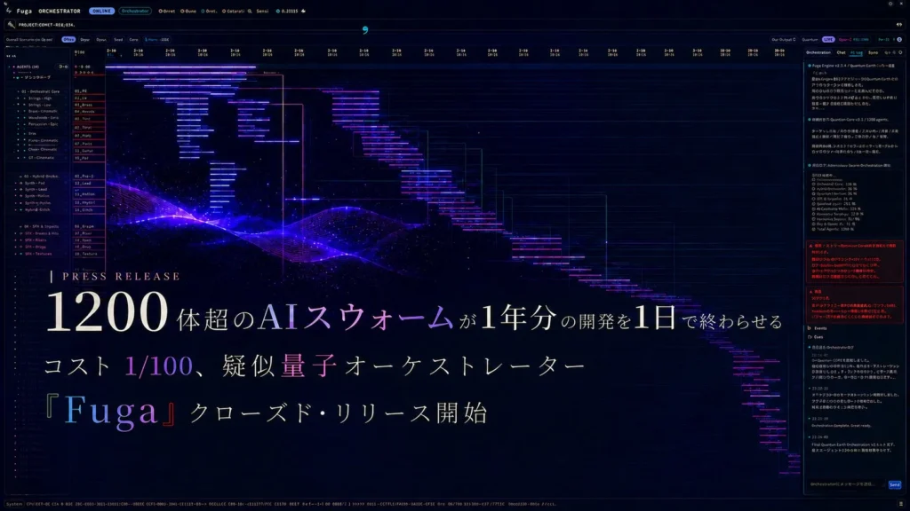 AIスウォーム開発を革新：KandaQuantumの「Fuga」が1年分の作業を1日で完了、コスト1/100を実現
