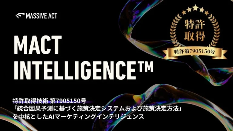 Massive Act、AIによるマーケティング意思決定を統合する「MACT INTELLIGENCE™」の中核技術で特許取得