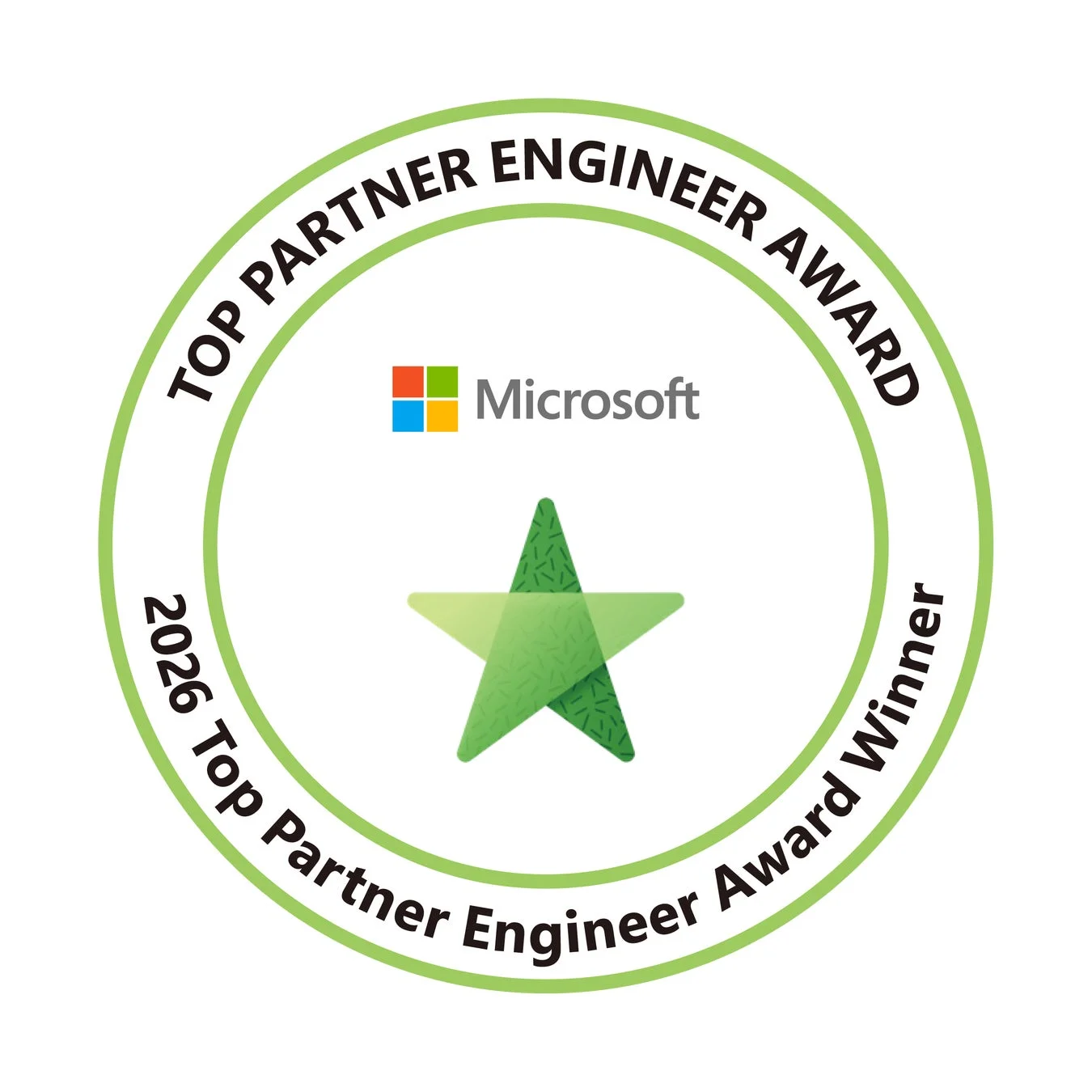 Microsoftの「2026 Top Partner Engineer Award Winner」のロゴマーク