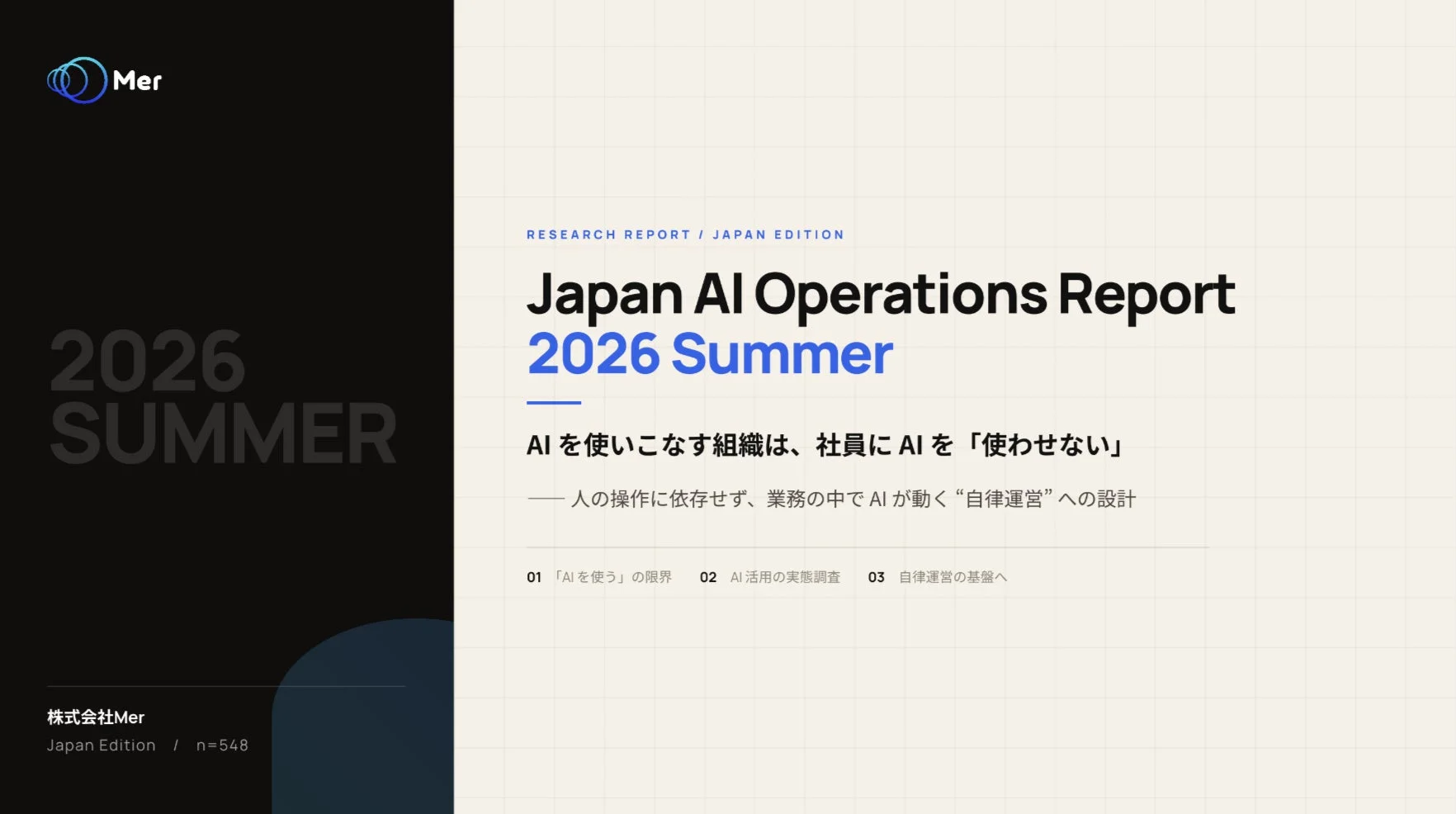 Japan AI Operations Report 2026 Summerの表紙