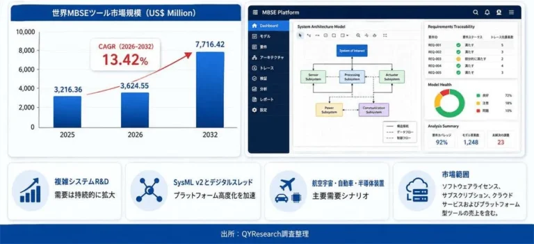MBSEツール市場、2032年には7065百万米ドルへ成長予測：複雑なシステム開発をデジタルで変革