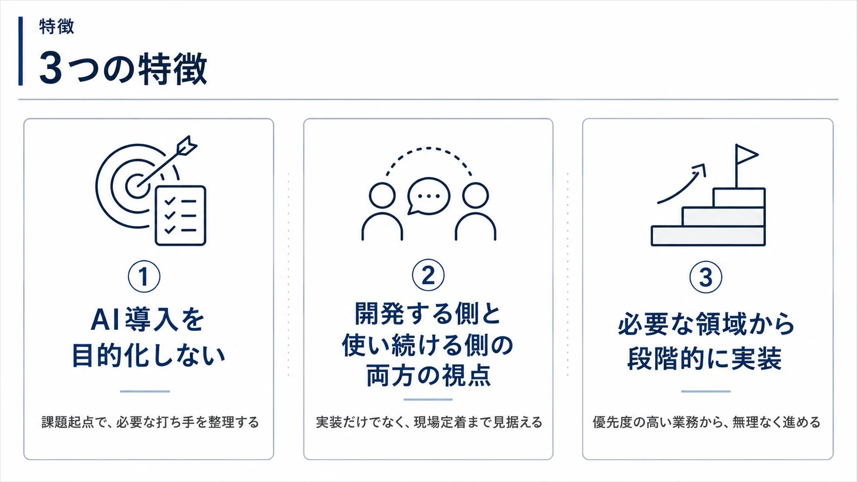 AI導入支援サービスの3つの特徴