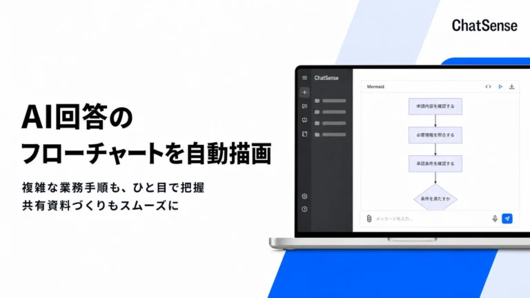 法人向け生成AI「ChatSense」がフローチャート自動描画機能を提供開始、複雑な業務プロセスを視覚化しDXを加速