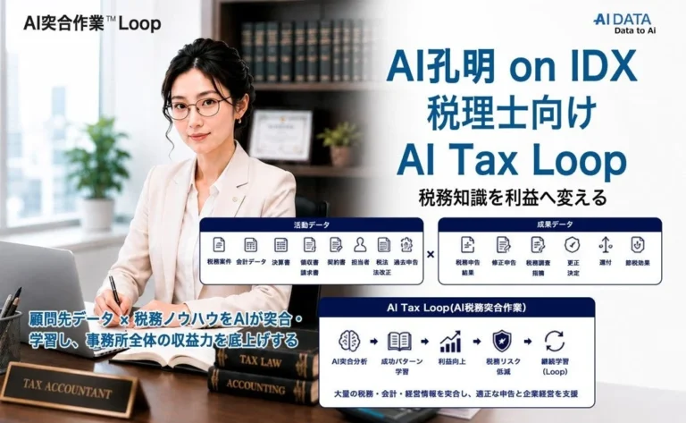 税理士事務所の知見をAIが「利益資産」に変える：AI孔明 on IDXの「AI Tax Loop on IDX」が業務革新を支援