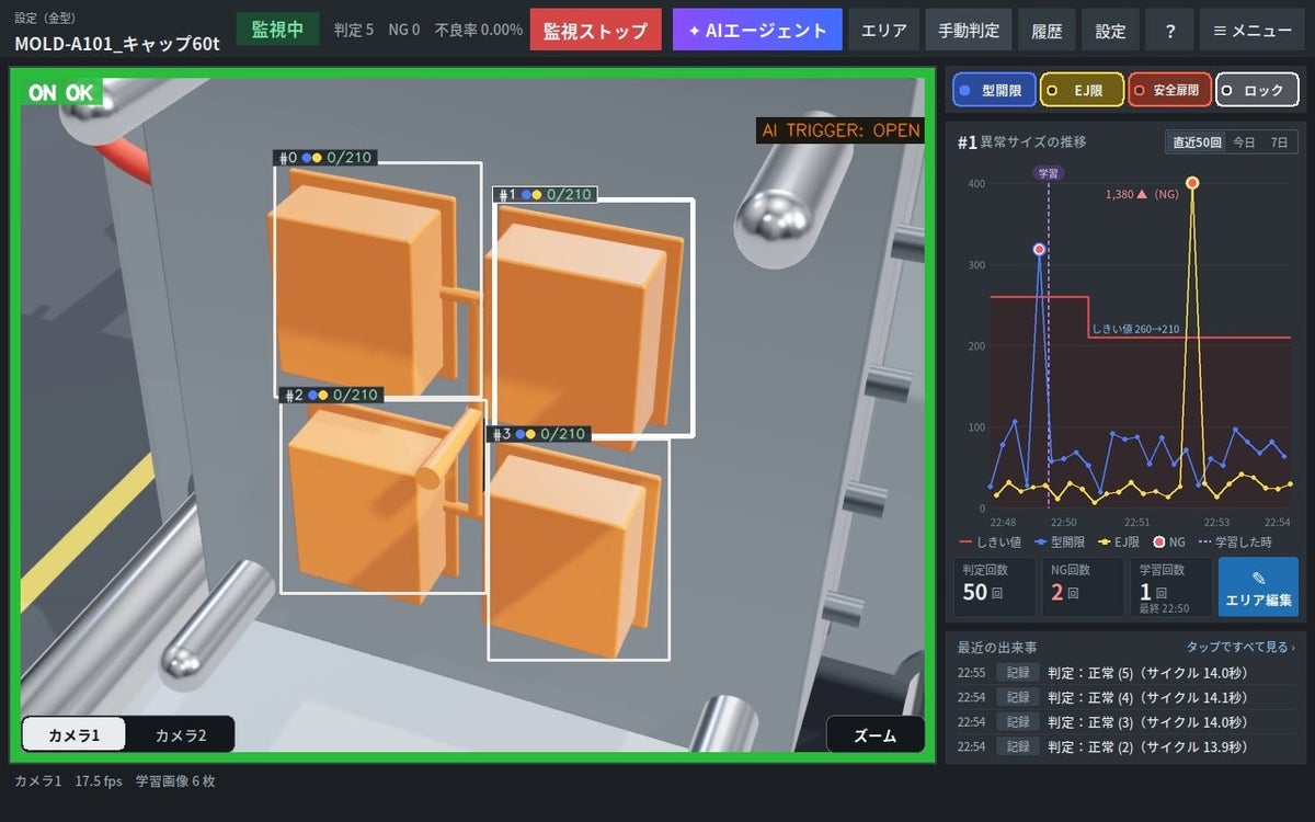 金型監視の設定をAIエージェントが自動化。a-robo、AI金型監視システム「GROW-V」の新モデル「GV02NS」を提供開始