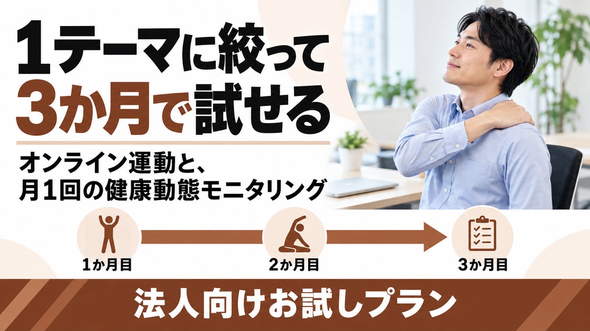 【まず1つの課題から】腰痛・睡眠など1テーマに絞って3か月で試せる、BODY PALETTEの法人向けお試しプランを提供開始