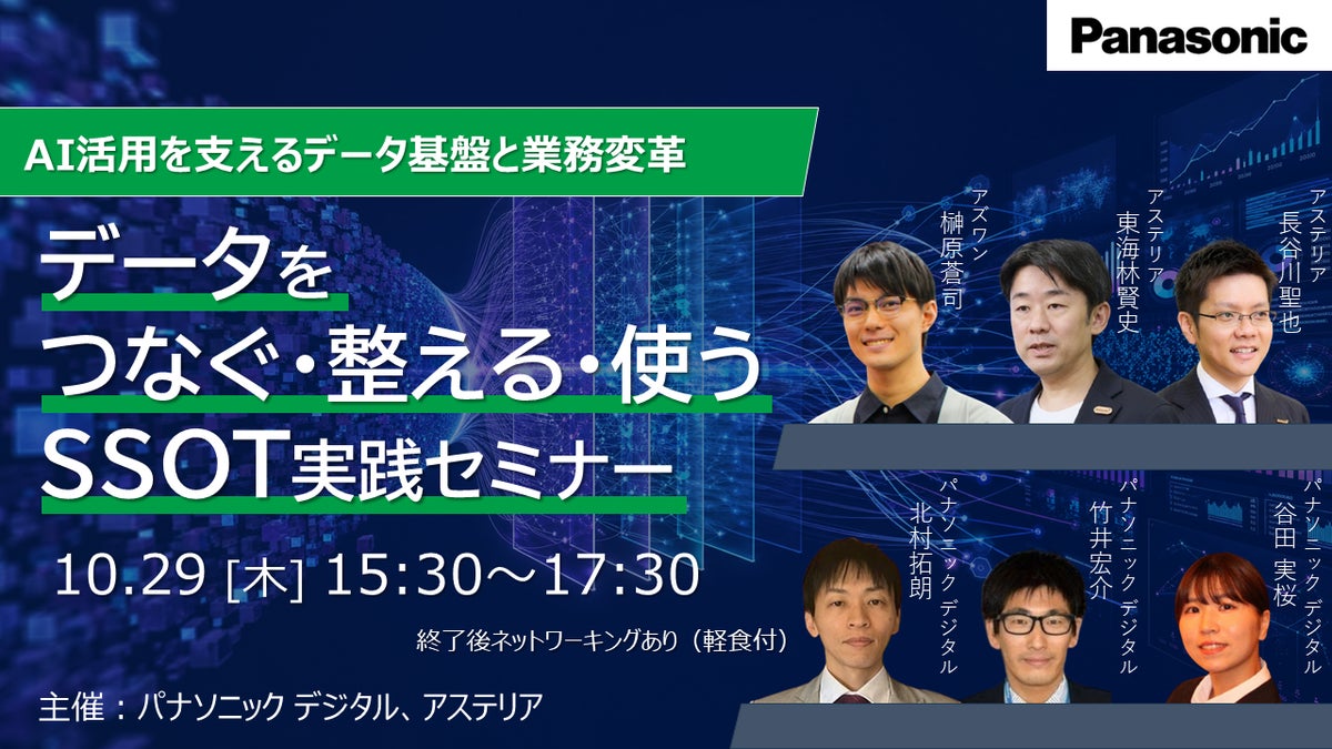 【10/29大阪リアル開催】AI活用を支えるデータ基盤と業務変革～データを「つなぐ・整える・使う」 SSOT実践セミナー～