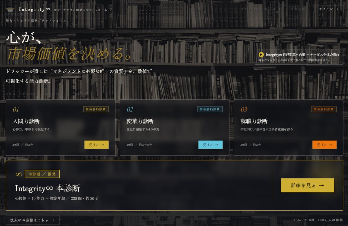 【本日より申込開始】100万人のデータに基づく「能力・キャリア開発プラットフォーム」が、先着1万人限定「統合型人間力測定テスト」受検料無料キャンペーンを実施