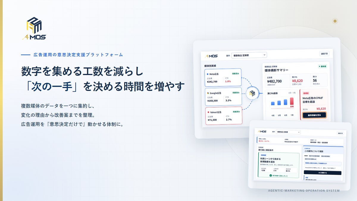 Aviaf、広告運用の分析・改善提案・判断履歴を一元化する 「A-MOS」を提供開始