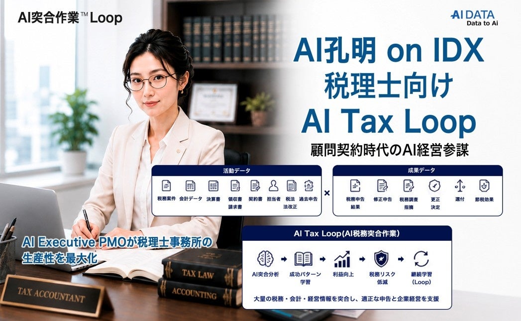 顧問契約時代のAI経営参謀、AI孔明 on IDXの税理士向け「AI Tax Loop on IDX」によるAI Executive PMOが税理士事務所の生産性を最大化