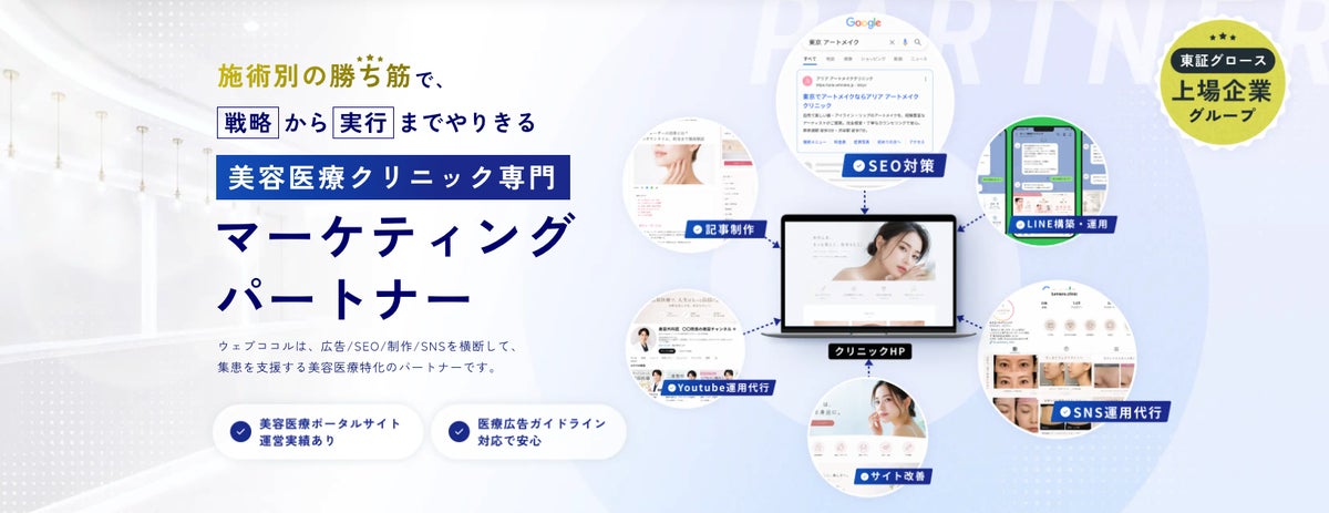ウェブココルが美容クリニック特化のWebマーケティング支援サービスの開始