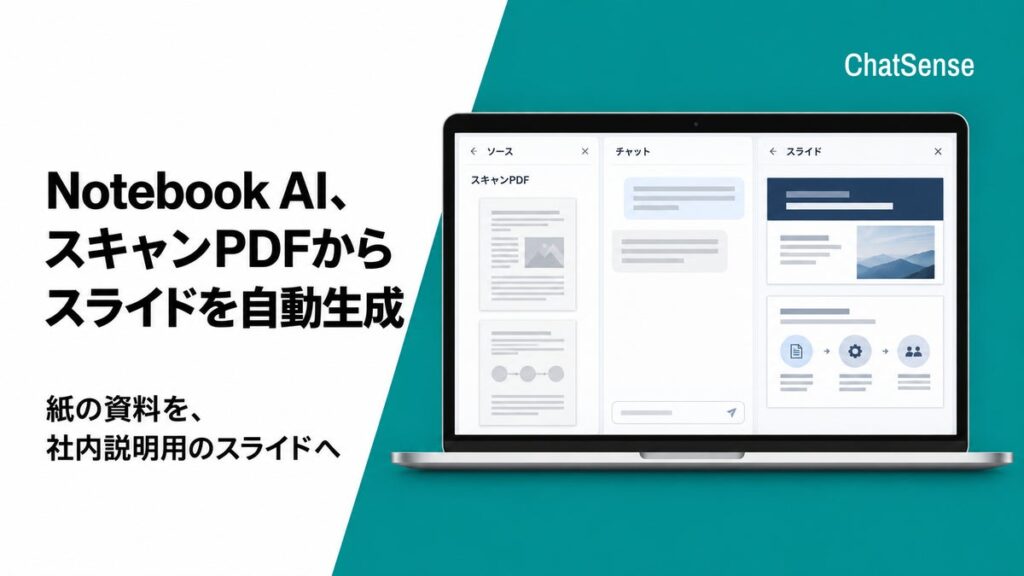 法人向け「Notebook AI」、スキャンPDFからスライドを自動生成可能に