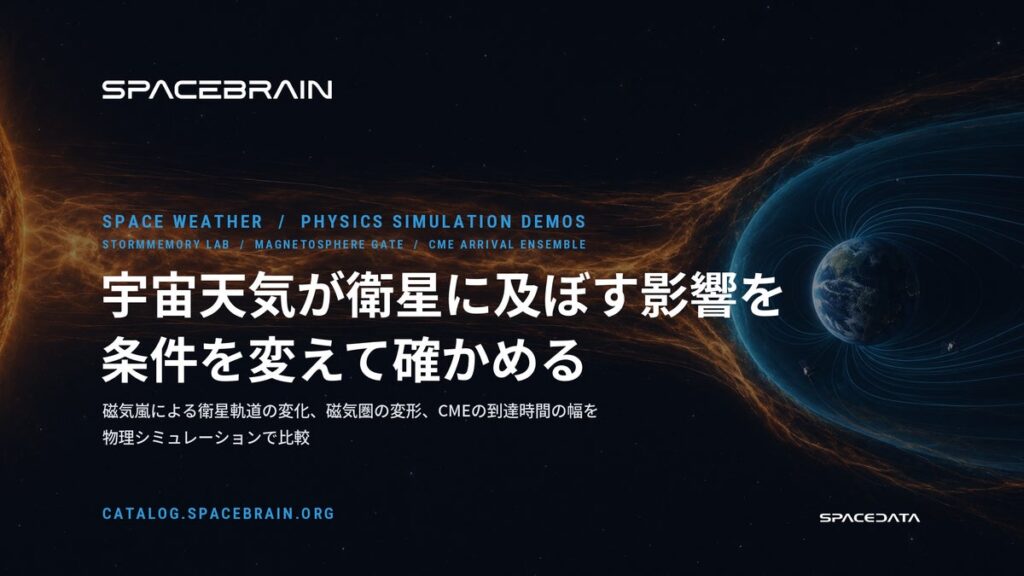 スペースデータ、磁気嵐による衛星軌道の変化などを比べる宇宙天気デモ3種をSpaceBrainに追加