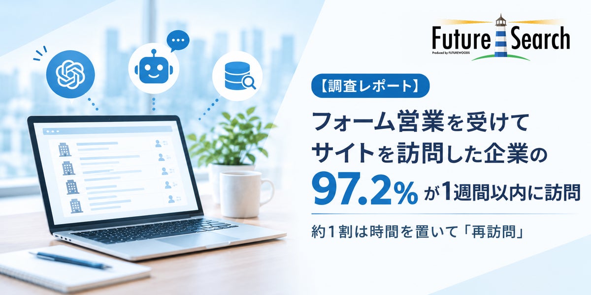 【調査レポート】フォーム営業を受けてサイトを訪れた企業の97.2%が1週間以内に訪問 約1割は時間を置いて「再訪問」